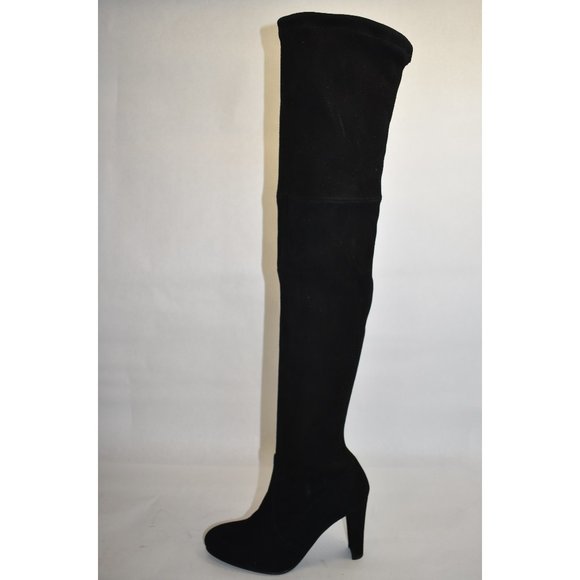 Stuart Weitzman Highland OTK Stretch Suede Boot Black Size 8.5 M MSRP $950 - Picture 7 of 12